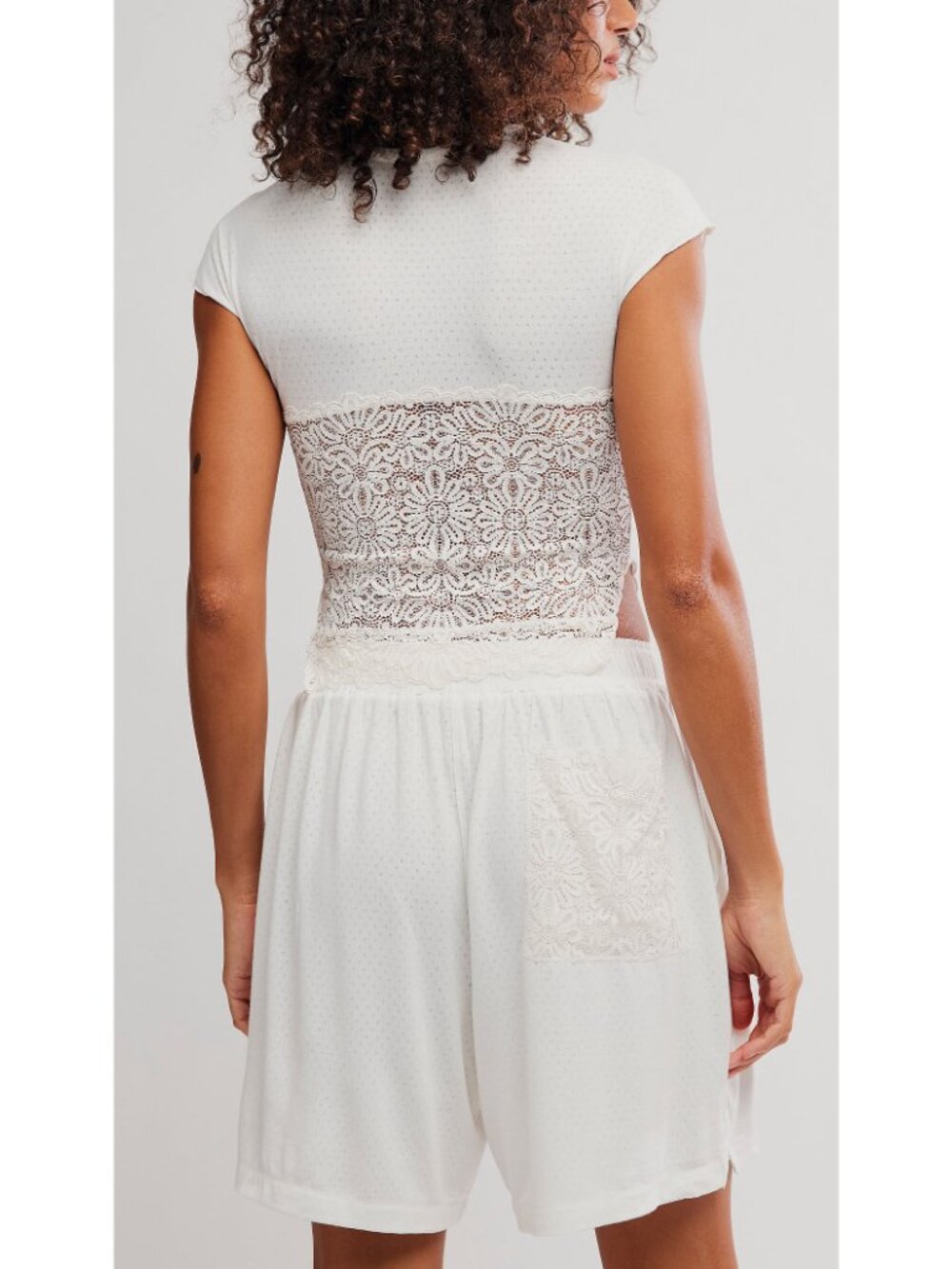 Free People Soft Side Sleep Set Cream Pajamas 2-piece - Picture 3 of 5